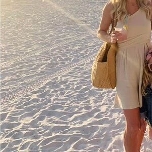 One-Shoulder Cream Romper